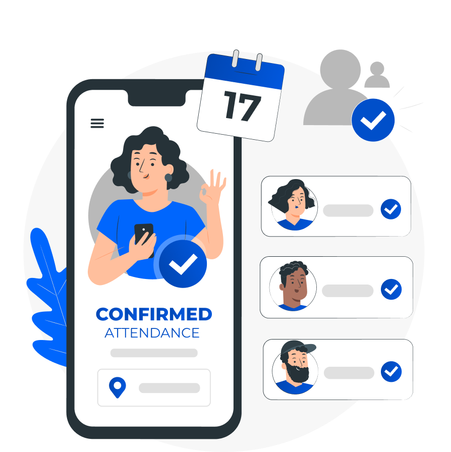 One-tap attendance screen on a teacher's phone