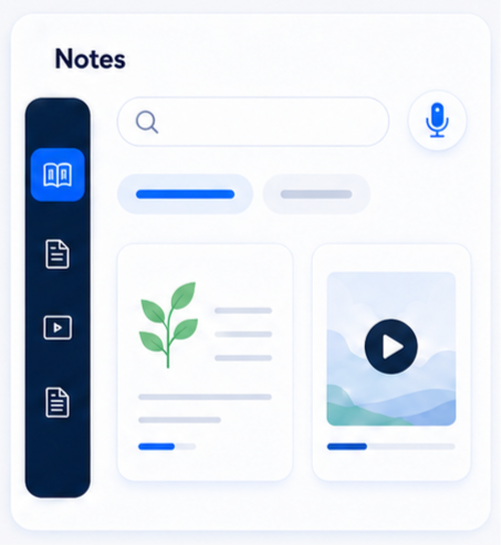 Notes library organised by chapter