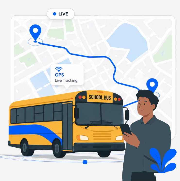 Live transport dashboard with GPS and safety scorecard