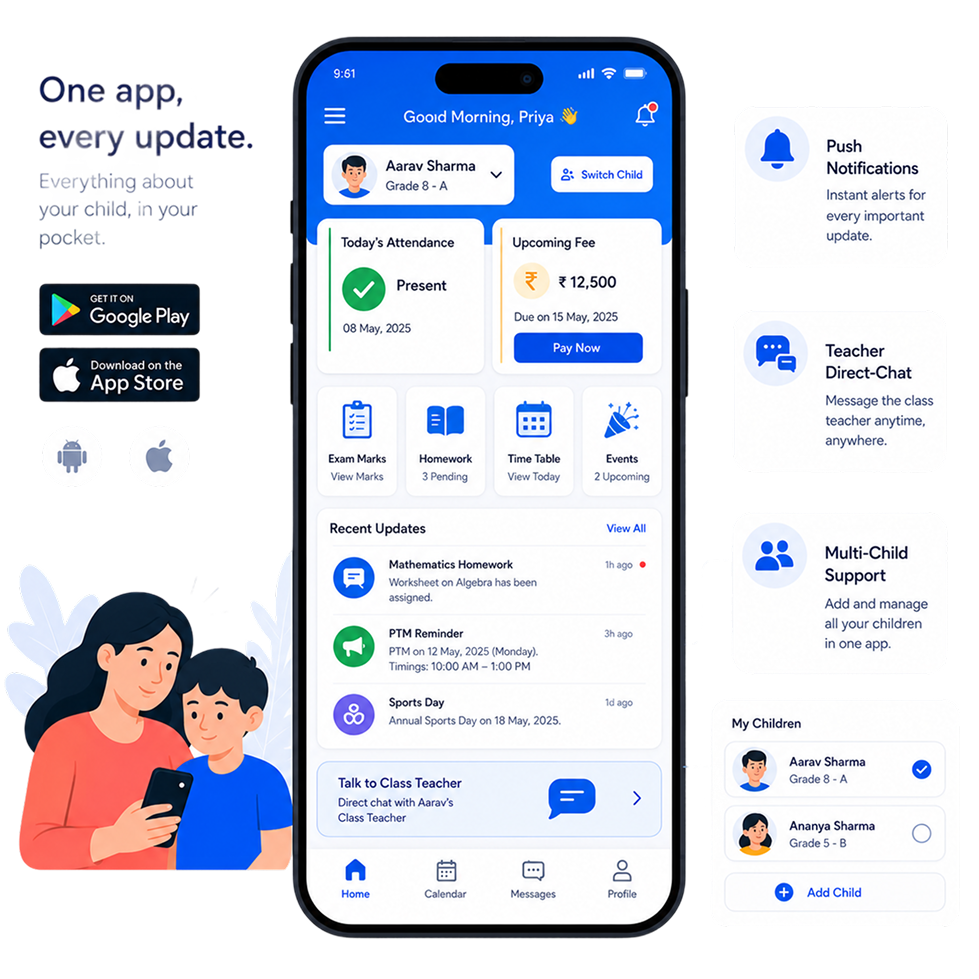 Nucleus parent app on a phone