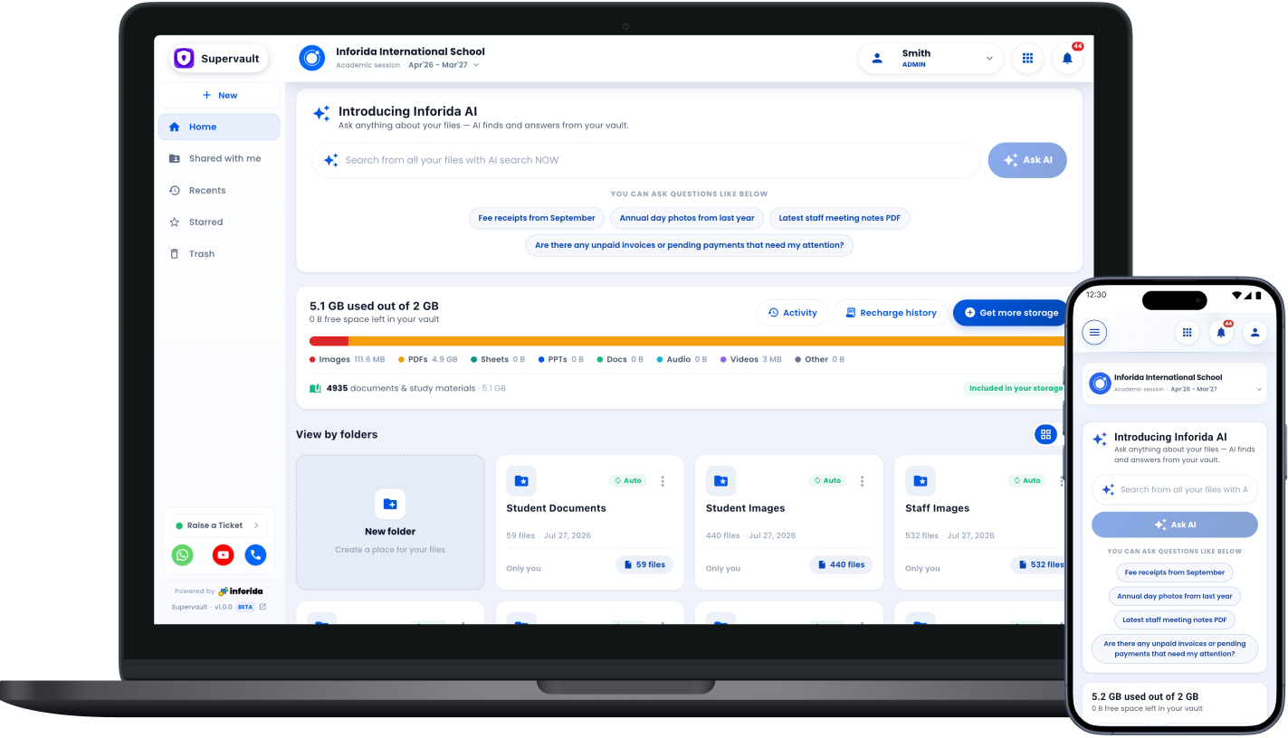 Supervault secure AI file vault for schools